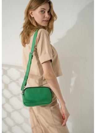 Женская кожаная сумка поясная/кроссбоди holly зеленая2 фото