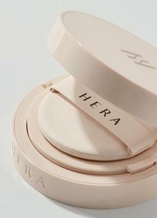 Люксовый кушон с сяючим фінішем hera skin radiant glow cushion spf40/pa++, 21n1, (5 gr)7 фото