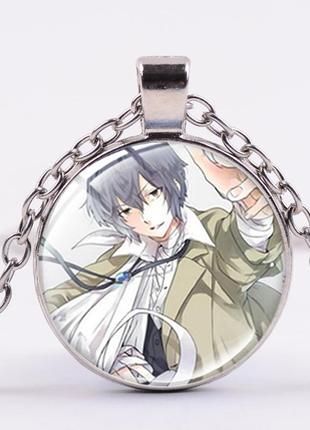 Кулон великий з бродячих псів — осаму дазай зі стетоскопом (bungou stray dogs) на сріблястому ланцюжку