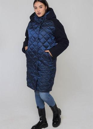 Пальто женское теплое зимнее 44р-54р ситнее3 фото