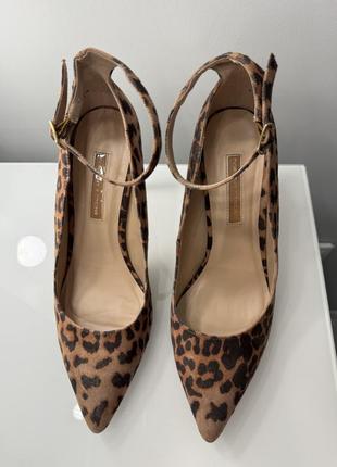 Туфли на высокой заколке леопардовые лодочки на каблуке1 фото