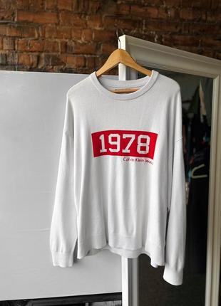 Calvin klein jeans 1978 men’s long sleeve white sweatshirt кофта
