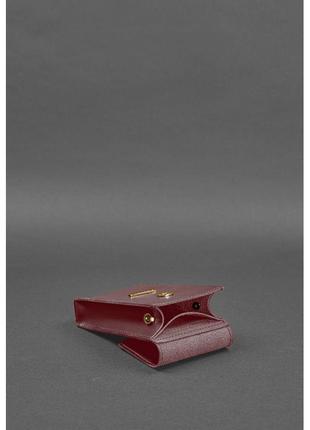 Набір жіночих бордових шкіряних сумок mini поясна/кросбоді10 фото
