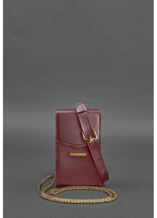 Набор женских бордовых кожаных сумок mini поясная/кроссбоди8 фото