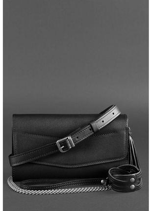 Женская кожаная сумка «элис» угольно-черная (bn-bag-7-ygol)4 фото