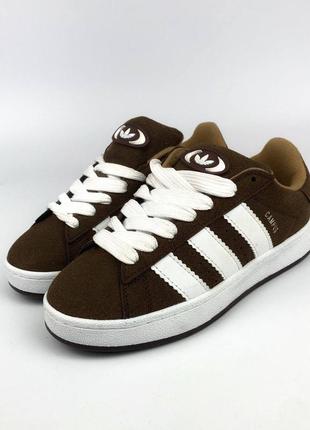 Унисекс трендовые коричневые стильные кроссовки кеды на подобии adidas campus brown 2023