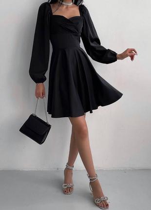 Самое романтичное черное вечернее стильное элегантное трендовое платье 2023