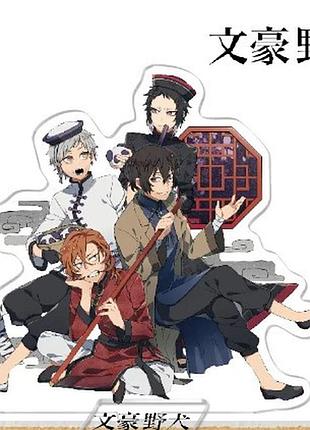 Осаму дазай, чуя накахара, фукудза юкіті, едогава ранпо фігурка з аніме великого з бродячих псів