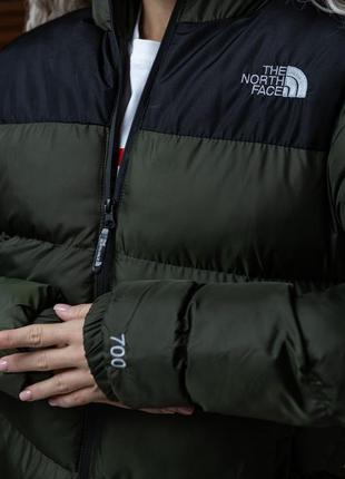 Пуховик жіночий зимовий the north face дута до -25°с хакі куртка жіноча тепла з капюшоном6 фото