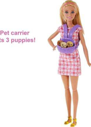 Игровой набор кукла барби "маленькое трио" со щенками barbie doll and pets hck756 фото