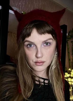 Котошапка чепчик з вушками чепчик з рожками