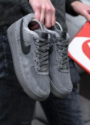 Чоловічі зимові кросівки nike air force low dark grey winter ❄️