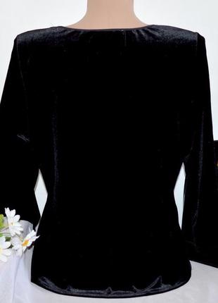 Брендовая черная велюровая блуза кофта max studio2 фото