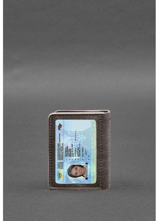 Кожаная обложка для водительского удостоверения, id и пластиковых карт 2.0 темно-бежевый7 фото