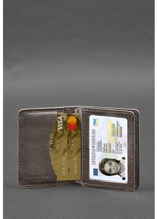 Кожаная обложка для водительского удостоверения, id и пластиковых карт 2.0 темно-бежевый5 фото