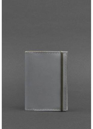 Кожаная обложка для паспорта 1.0 серая