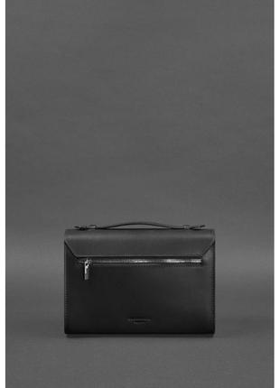 Жіноча шкіряна сумка-кросбоді lola чорна3 фото