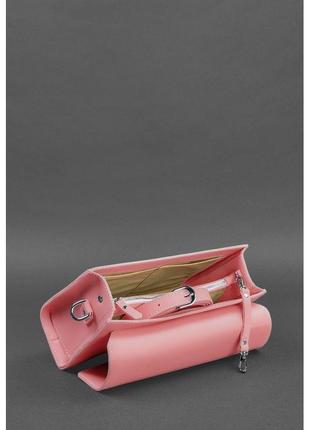 Жіноча шкіряна сумка-кросбоді lola рожева5 фото