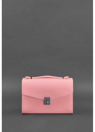 Жіноча шкіряна сумка-кросбоді lola рожева2 фото