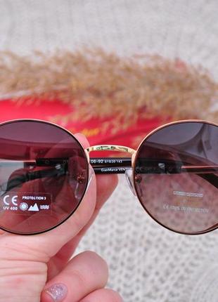 Красивые круглые солнцезащитные очки с боковой шорой gian marco venturi