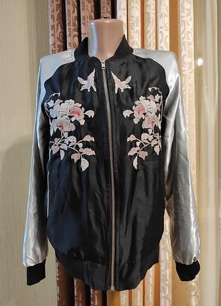 Бомпер, лёгкая куртка, бомпер под резинку с вышивкой