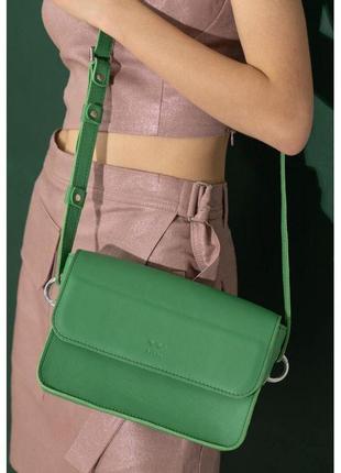 Женская кожаная мини сумка moment зеленая