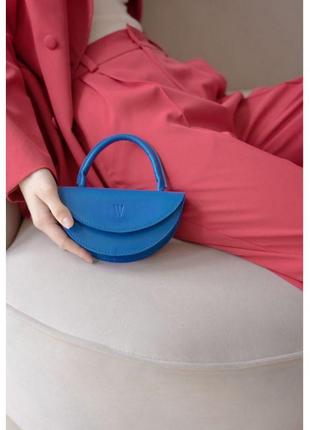 Женская кожаная мини-сумка сhris micro ярко-синяя2 фото