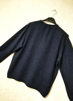 Goldi брендовый джемпер сине-серый тёплый деми/зима мужской размер 50/52 вискоза/шерсть/полиакрил9 фото
