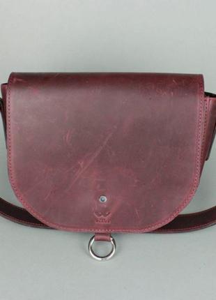 Женская кожаная сумка ruby l бордовая винтажная2 фото