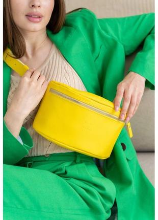 Шкіряна поясна сумка жовта