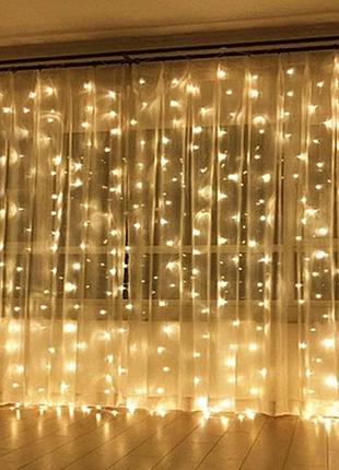 Гірлянда 192 л завіса - штора (2м*2м) тепла