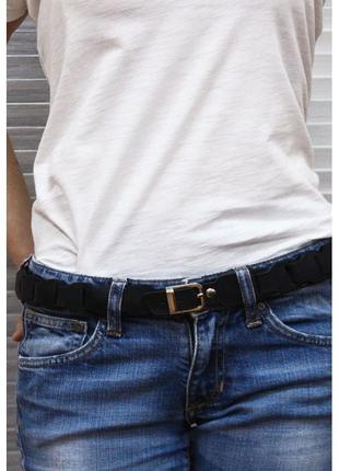 Жіночий шкіряний бохоремінь чорний crazy horse