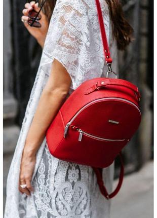 Кожаный женский мини-рюкзак kylie красный1 фото