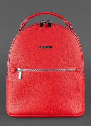 Кожаный женский мини-рюкзак kylie красный10 фото