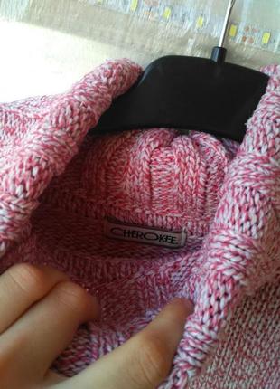 Красивый теплый стильный вязаный свитер кофта водолазка под горло пудра3 фото