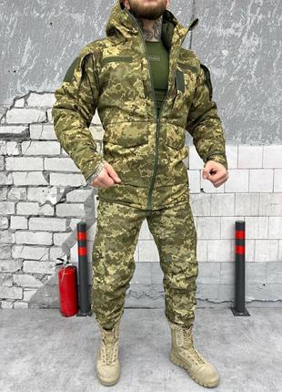 Зимовий чоловічий тактичний костюм синтепон фліс1 фото