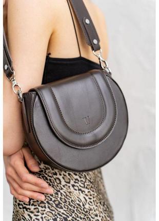 Женская кожаная сумка mandy темно-коричневая2 фото