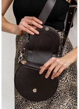 Женская кожаная сумка mandy темно-коричневая4 фото