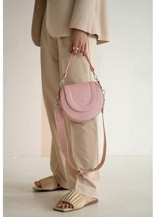 Женская кожаная сумка mandy розовая3 фото