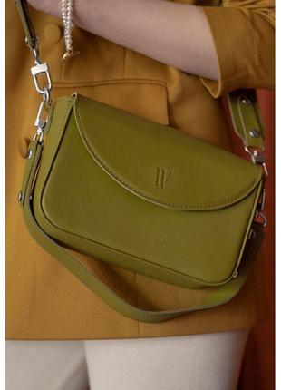 Женская кожаная сумка «molly» оливковая 13х21х6 см (tw-molly-olive)2 фото