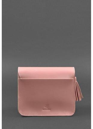 Шкіряна жіноча бохо-сумка лілу рожева4 фото