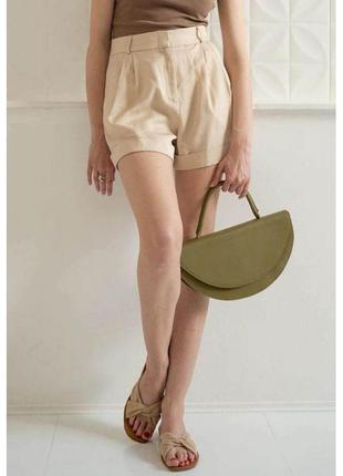 Женская кожаная сумка сhris maxi оливковая2 фото
