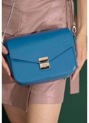Жіноча шкіряна сумочка yoko яскраво-синя2 фото