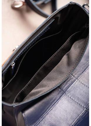 Женская кожаная сумка ester сине-коричневая5 фото