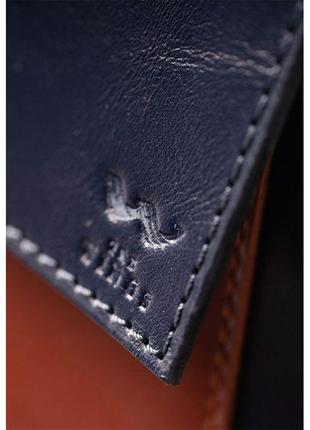 Женская кожаная сумка ester сине-коричневая6 фото