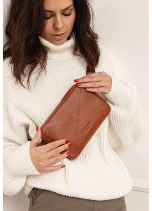 Кожаная поясная сумка dropbag mini светло-коричневая