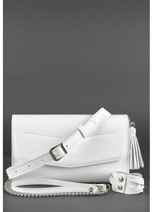 Белая кожаная женская сумка «элис» (bn-bag-7-light)6 фото