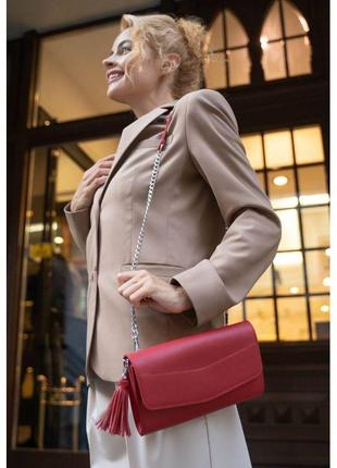 Женская кожаная сумка «элис» красная краст (bn-bag-7-red)1 фото