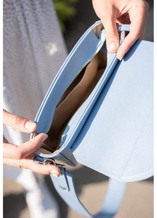 Жіноча шкіряна сумка «molly» блакитна 13х21х6 см (tw-molly-light-blue)6 фото