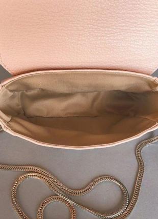 Женская кожаная сумочка yoko пудровая4 фото